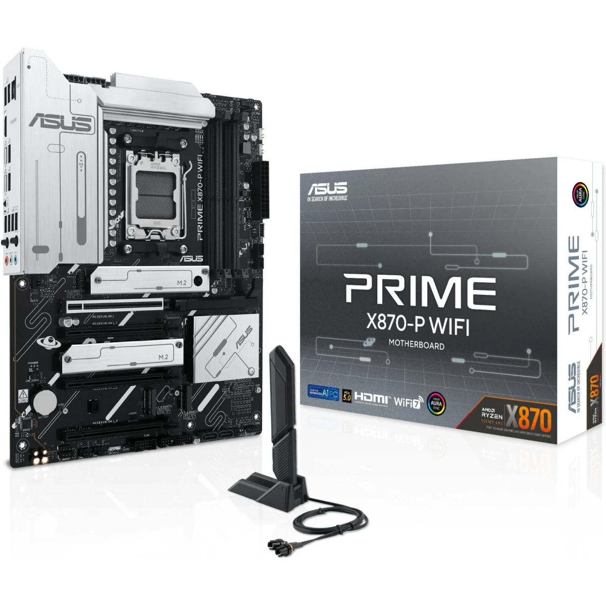 ASUS Prime X870-P WIFI 7 AMD X870 AM5 ATX 4x M.2 Slots DDR5 USB 3.2 Gen 2x2 Type-C® USB4® Header & 2.5Gb Ethernet Motherboard ASUS Prime X870-P WIFI 7 AMD X870 AM5 ATX 4x M.2 Slots DDR5 USB 3.2 Gen 2x2 Type-C® USB4® Header & 2.5Gb Ethernet Motherboard